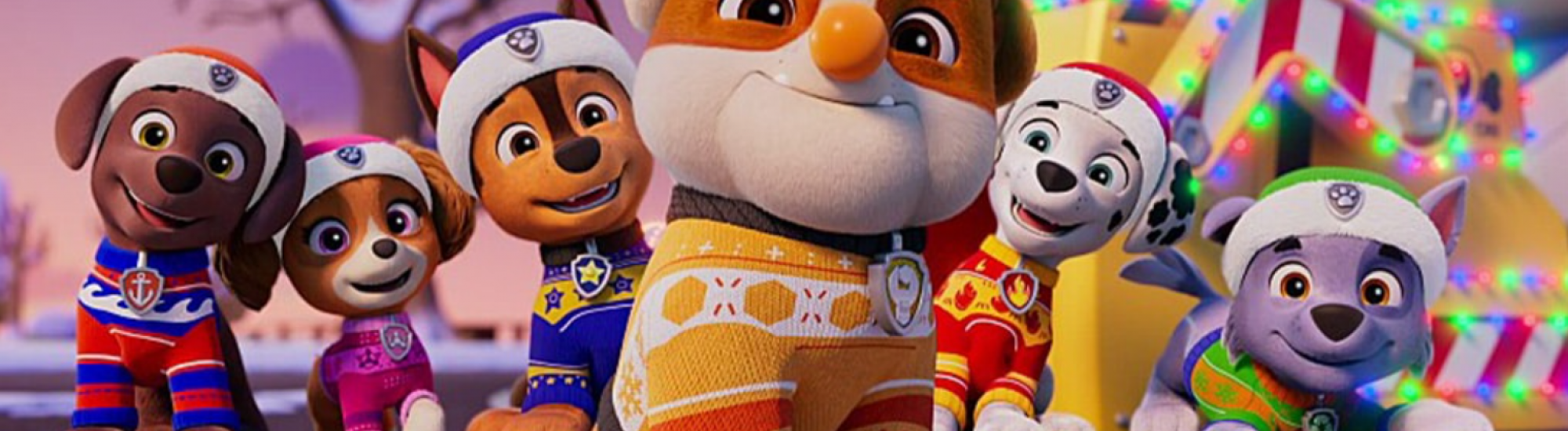 A Paw Patrol Christmas banner